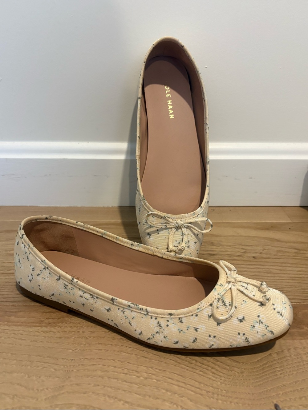Cole Haan Yellow/Cream Floral Ballet Flats